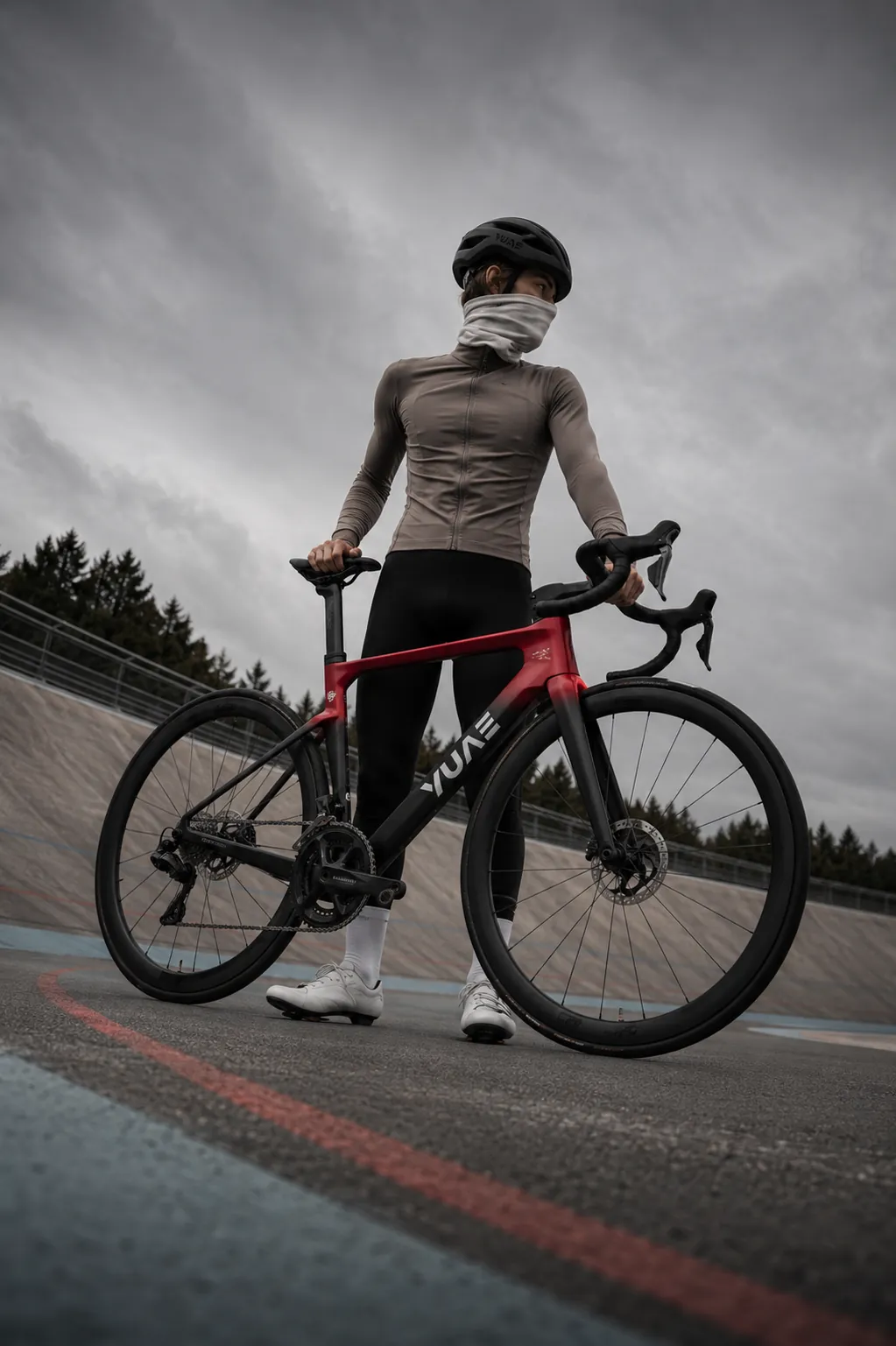 Cyclist on a mountain road